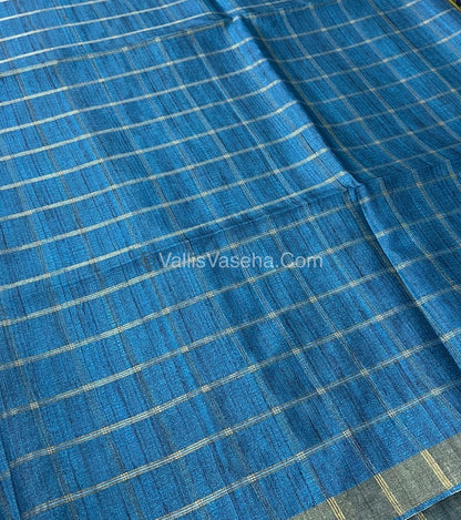 Semi Gicha Tussar Silk Saree - checks pattern - VVSGT001