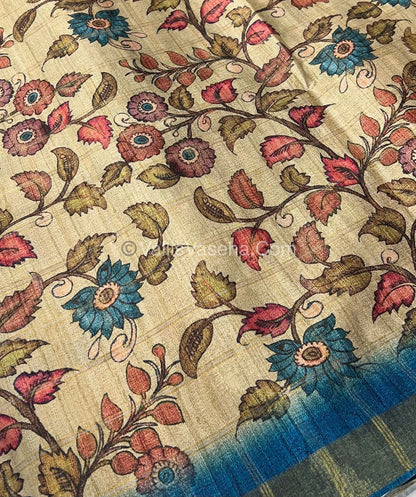 Semi Chanderi Saree - checks pattern - VVSCS004