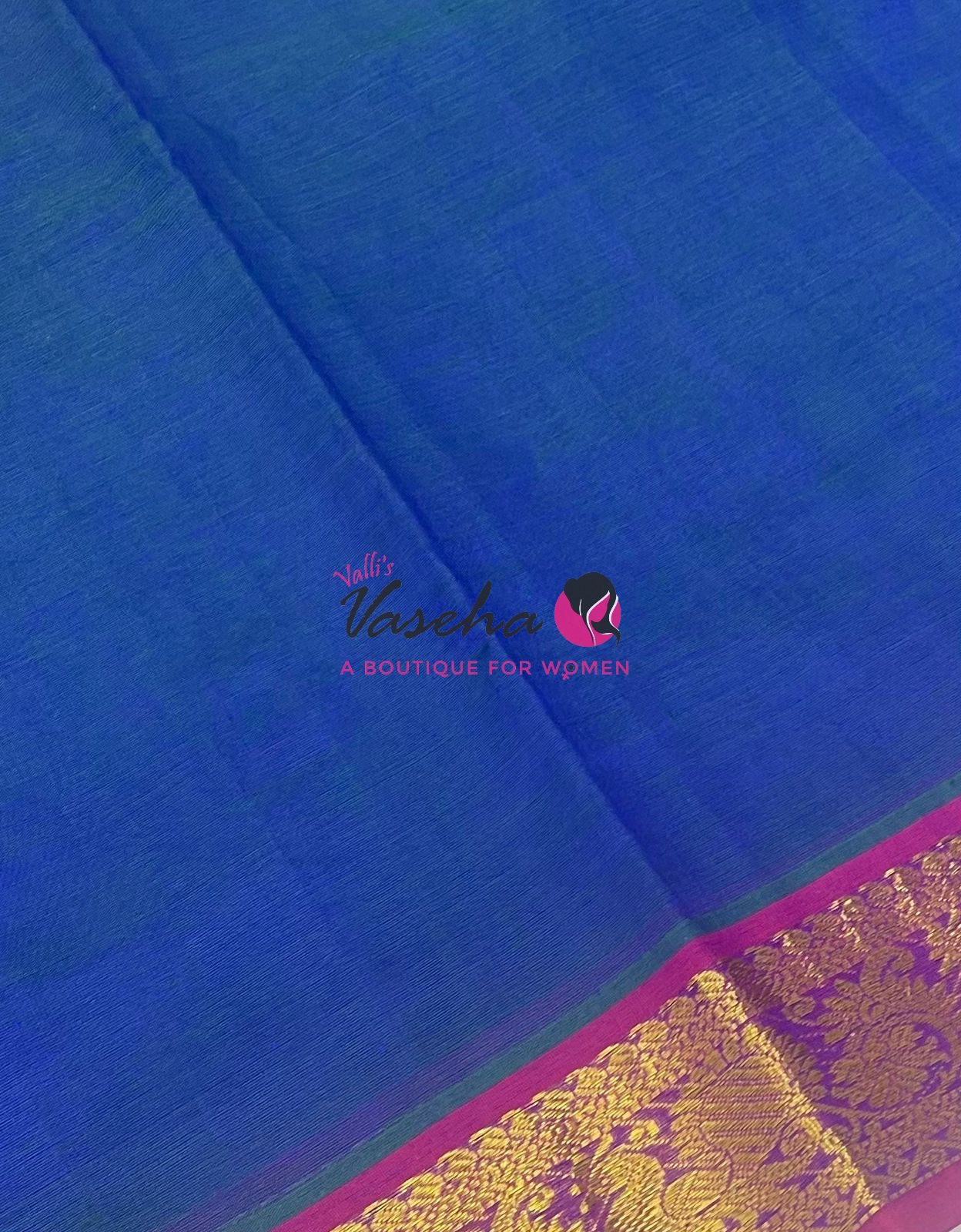 10 yards - Pure Silk Cotton - Turquoise  Blue & Purplish Pink - VVTYSC002