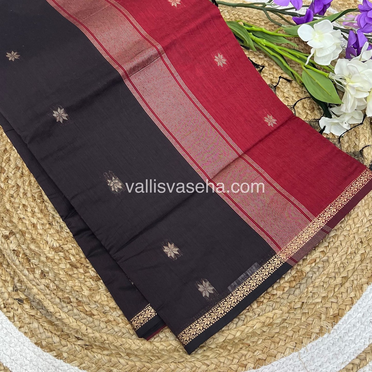 Semi Maheshwari Silk Cotton Saree - VVMSC002
