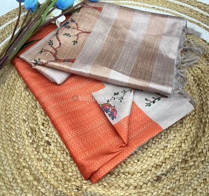 Semi Chappa Silk - Orange & Cream- VVSC002