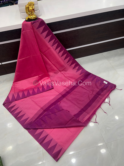 Semi Raw Silk - Pink With Purple Shade - VVRS006