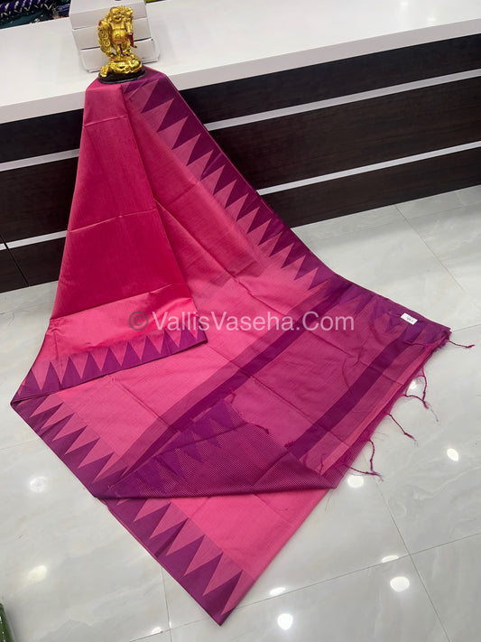 Semi Raw Silk - Pink With Purple Shade - VVRS006