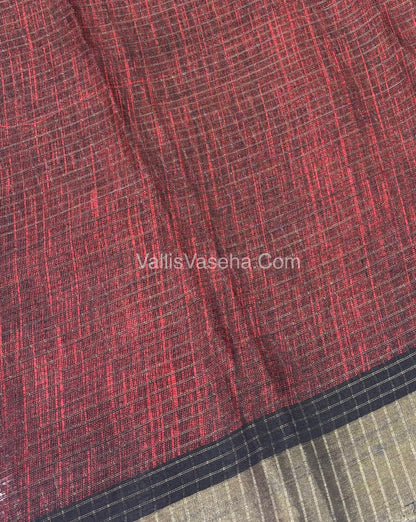 Light Weight Fancy Mixed Kota Cotton - Varli Design Printed Saree - Black Shade - VVKPC001