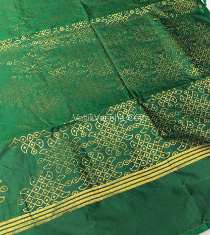 Semi Soft Silk - Kolam Design - Green Shade -VVSSS029