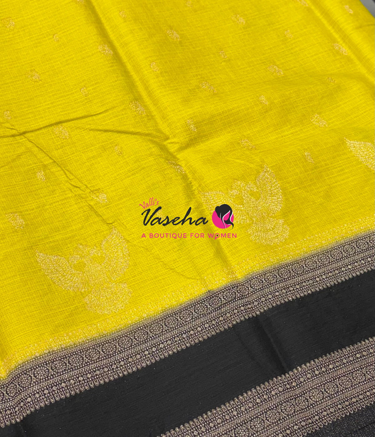 Banarasi - Heritage Silk - Yellow With Black - VVBHS015