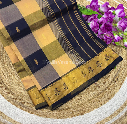 Pure Silk Cotton Saree - Pazhum Pazhamum Checks Design - VVPPSC02