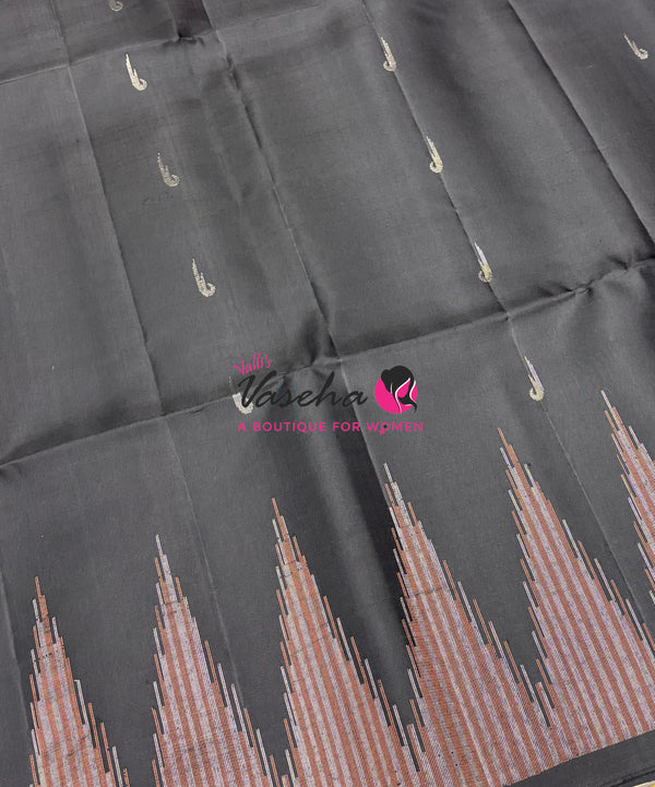 Pure Soft Silk Saree - Black Shade - VVPSS061