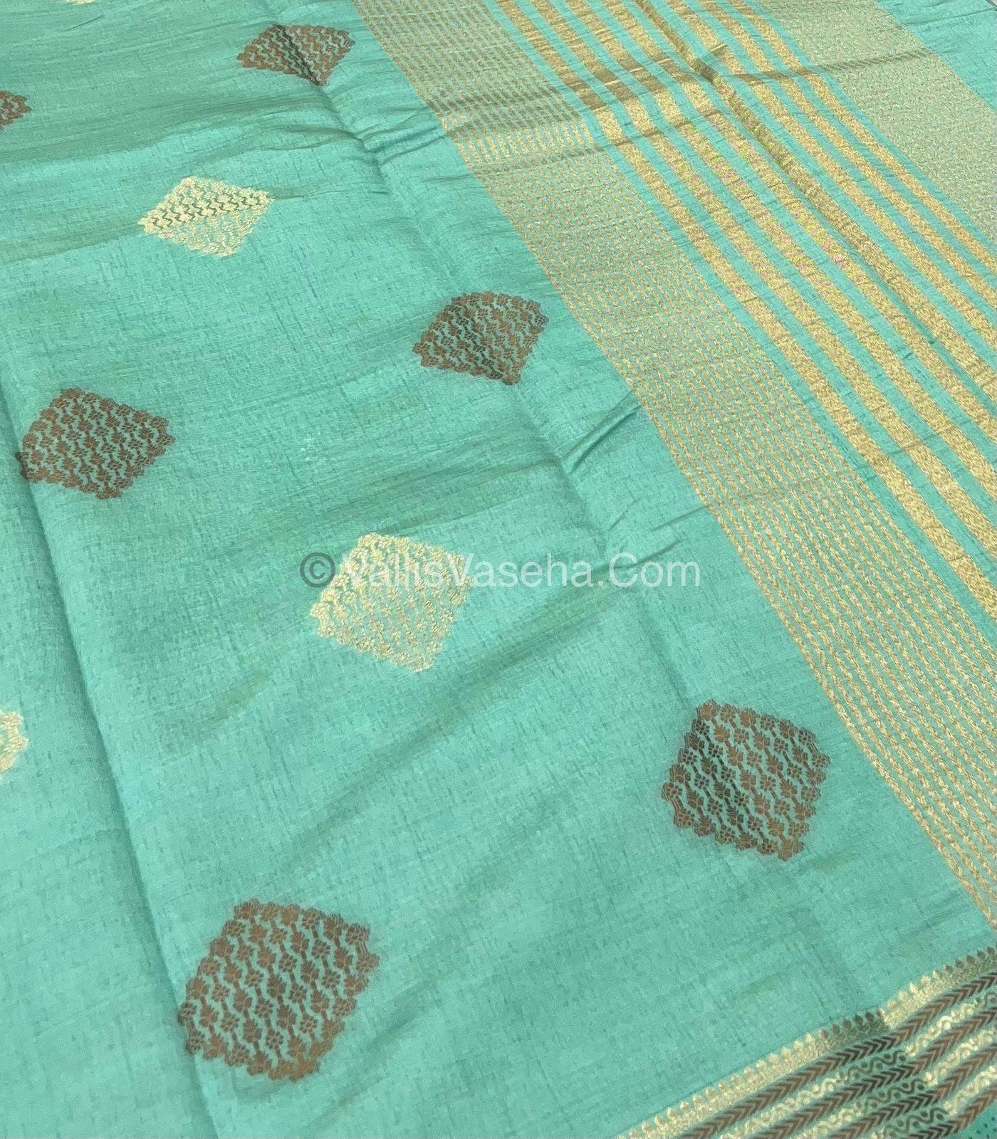 Semi Tussar Silk Saree - Pastel Green Shade - VVSTS016