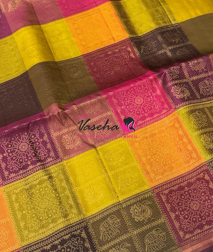Pure Soft Silk Saree - Partly Pallu -  Half & Half Saree - VVPSS088