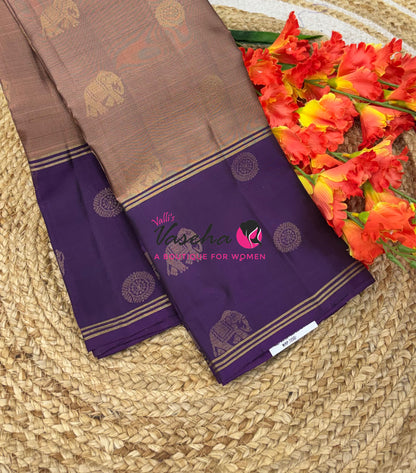 Half Mix - Pure Soft Silk Saree - Long Retta Petta Border with Butta - VVPSS105