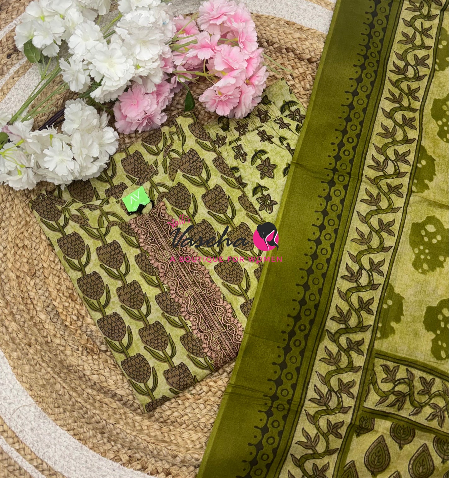 Ready Made - Salwar, Kameez & Duppatta(3pc)- Cotton - VVRMS021