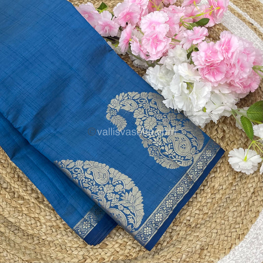 Semi Tussar Silk - Blue Shade - VVSTS002