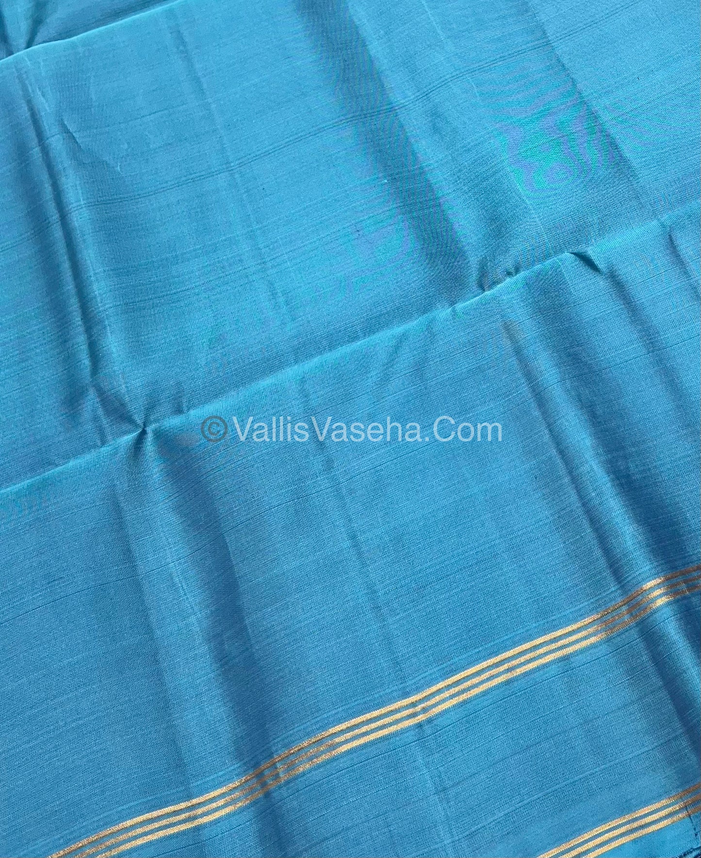 Pure Soft Silk Saree  Kolam Design - Blue & Blue  Shade - VVPSS056