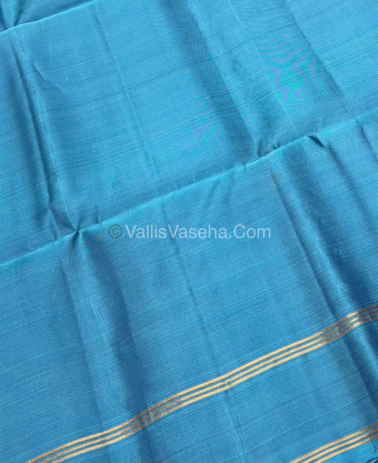 Pure Soft Silk Saree  Kolam Design - Blue & Blue  Shade - VVPSS056