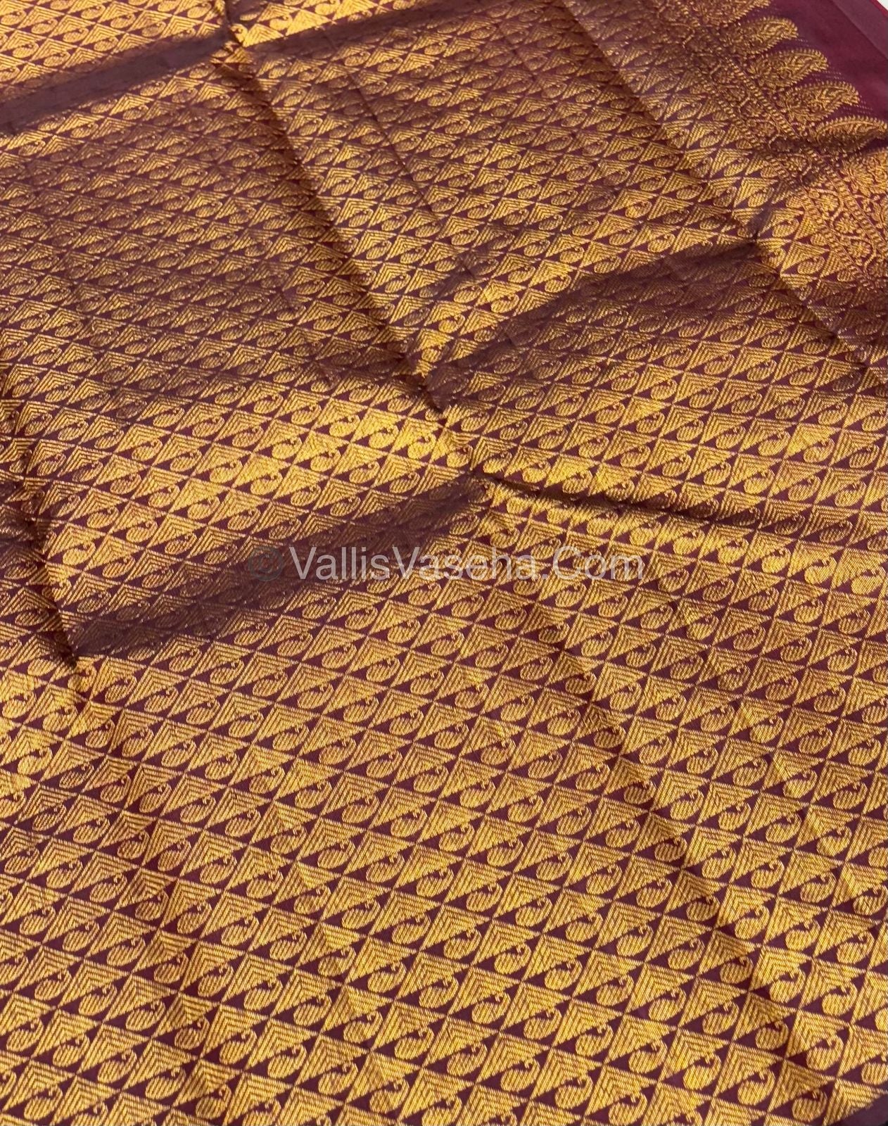Pure Kanchipuram Silk Saree - Pazhum Pazhamum Checks - VVPS017