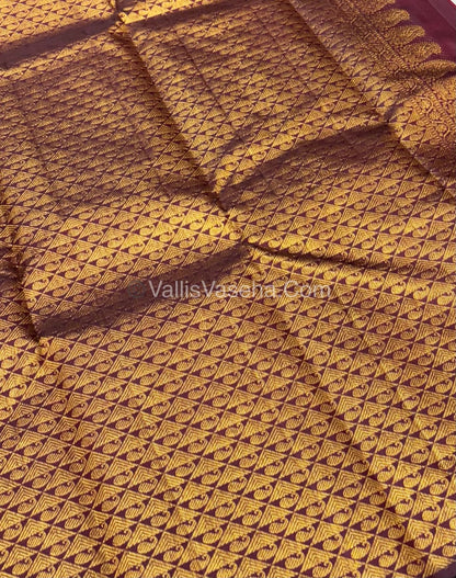 Pure Kanchipuram Silk Saree - Pazhum Pazhamum Checks - VVPS017