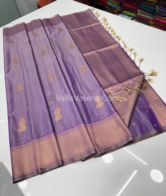 Semi Soft Silk - Border less - Lavender Shade -VVSSS023