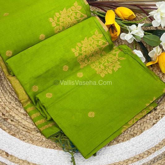 Mulberry Semi Silk - Lemon/ Light Mehandhi Green Shade - VVMSS002
