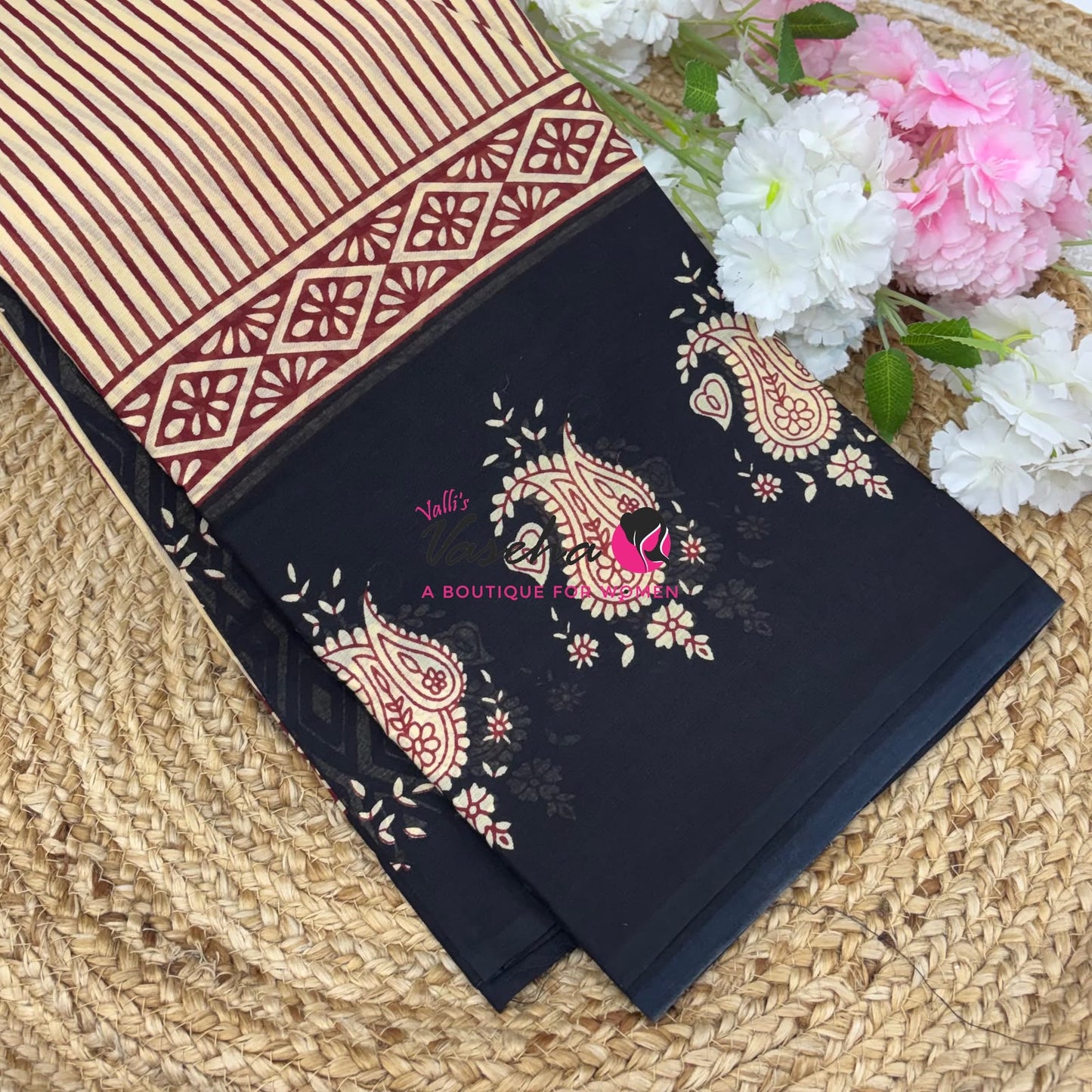 Pure Soft Mul Mul Cotton Sarees - Hand Block Prints - VVMMC011