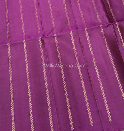 Pure Soft Silk Saree - Border Less  - Purple & Peacock Blue Combo - VVPSS066