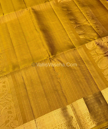 Pure Soft Silk Saree - Kanchi Border - Purple & Yellow Combo - VVPSS046