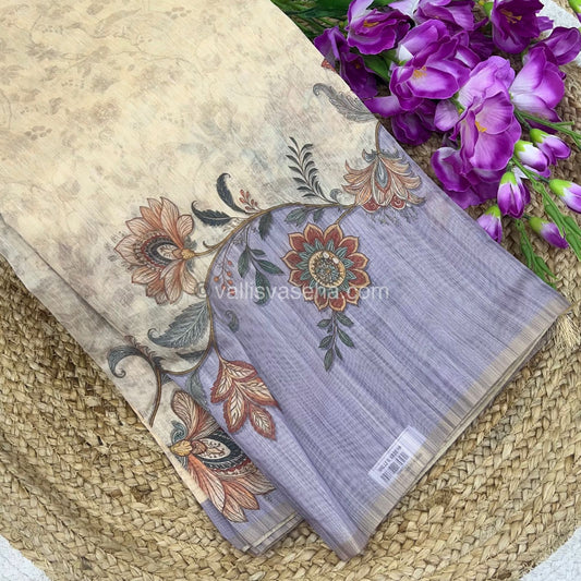 Semi Chanderi Saree - Digital Printed - VVSCD001