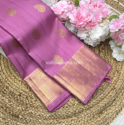 Pure Kanchipuram Silk Saree - Onion Pink /Light Baby Pink Shade - VVPS010
