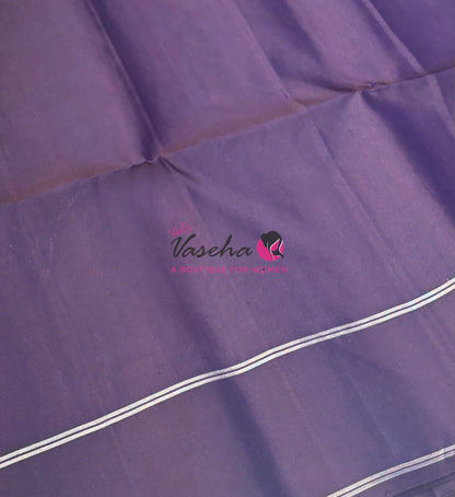 Pure Soft Silk Saree  - Lavender & Dark Purple Combo - VVPSS055
