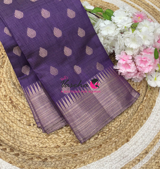 Semi Tussar Silk Saree | Purple Shade |VVSTS053