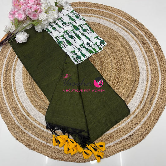 Budget Friendly Sarees - Casual Wear Sarees - Khadi Cotton Sarees - VVKCS028
