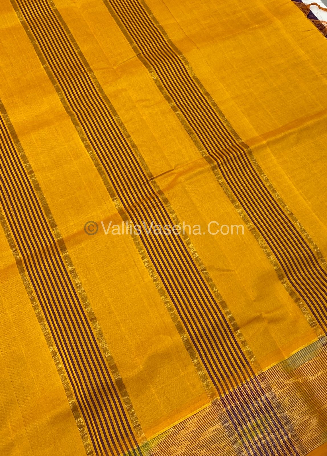 Semi Silk Cotton Saree - Violet & Yellow   - VVSSC001