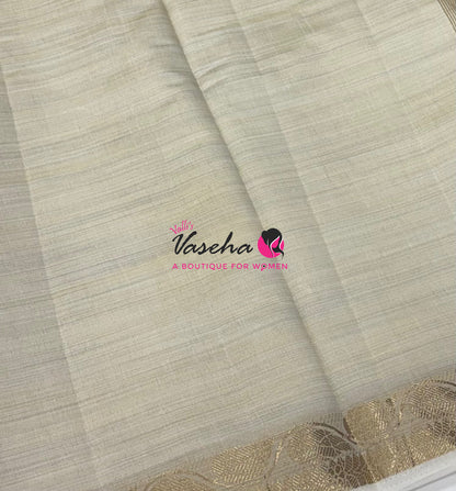 Semi Tussar Silk - Cream Shade - VVSTS003