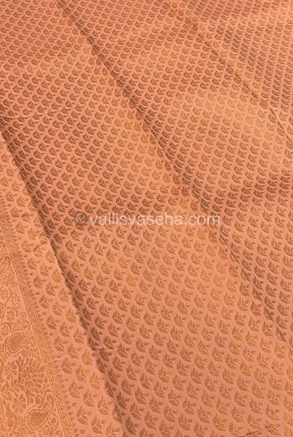 Kanchi Semi Silk - Brown with Peach - VVKSS001