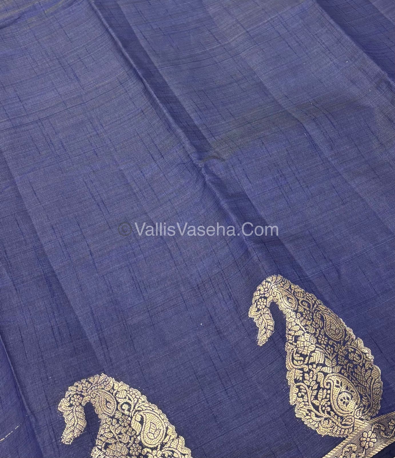 Semi Tussar Silk - Small Mango - Navy Blue Shade - VVSTS002