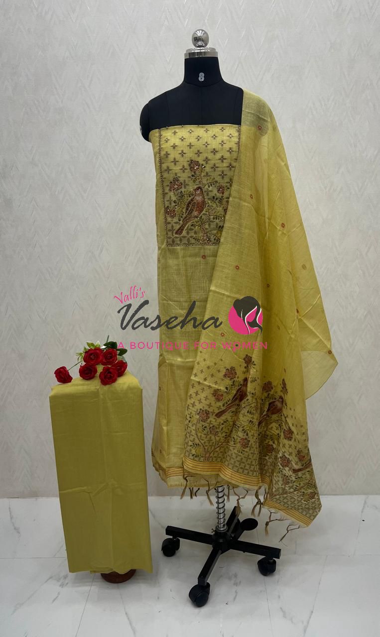 Unstitched Munga Cotton Salwar Material  | VVUSM029