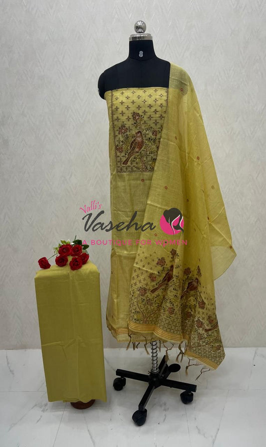 Unstitched Munga Cotton Salwar Material  | VVUSM029