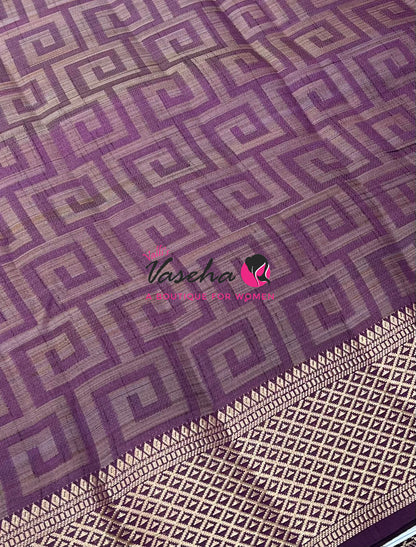 Semi Tussar Silk Saree | Wine Shade |VVSTS058