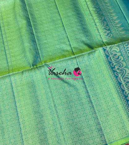 Pure Soft Silk Saree  - Dual Tone Green Shade - VVPSS133