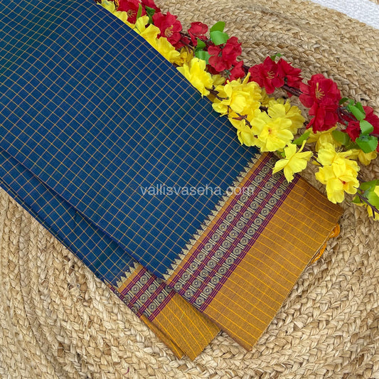 Narayanapet Mercerised Cotton Saree - All Over Checks Pattern-VVNMC001
