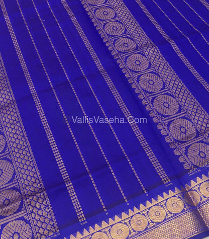 Semi Silk Cotton Saree - Pink With Blue Shade - VVSSC005