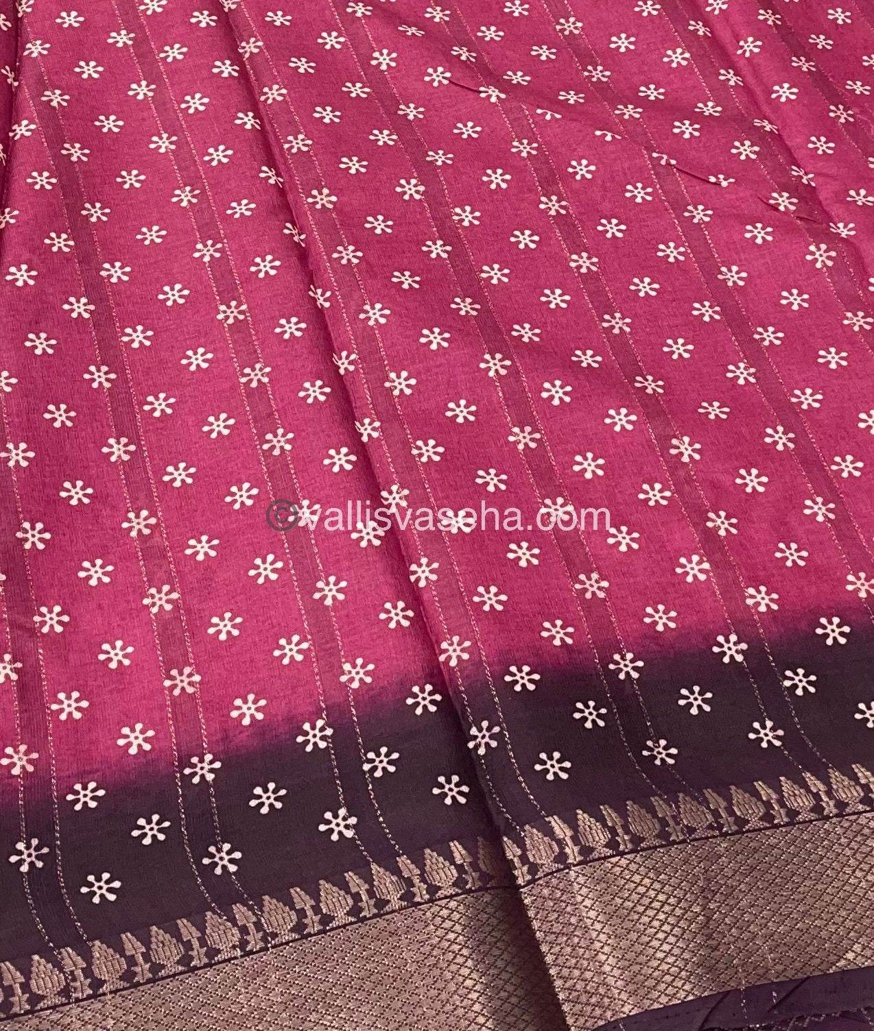 Chanderi Mixed Cotton Saree - Varli Prints - VVMCV001