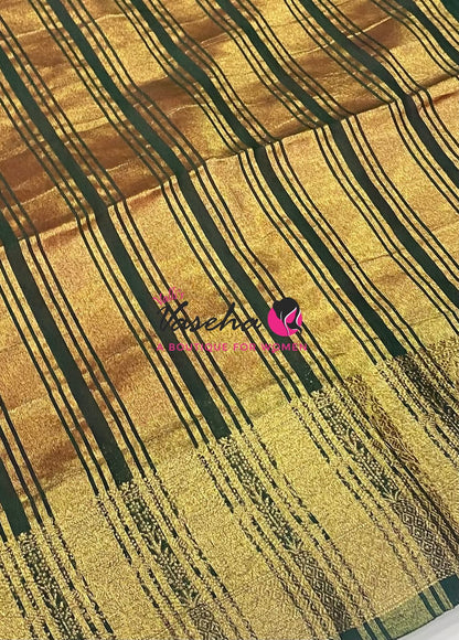 Semi Jute Silk Saree - Red With Green Shade- VVSJS001