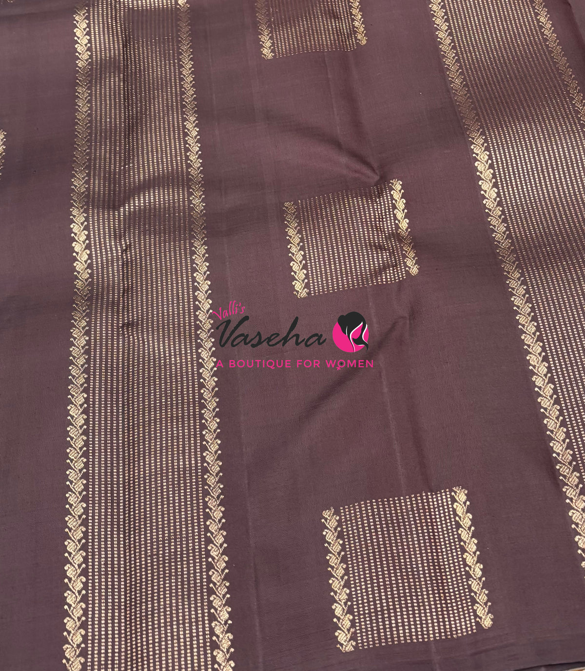 Pure Kanchipuram Silk Saree - Brown Shade - VVPS054
