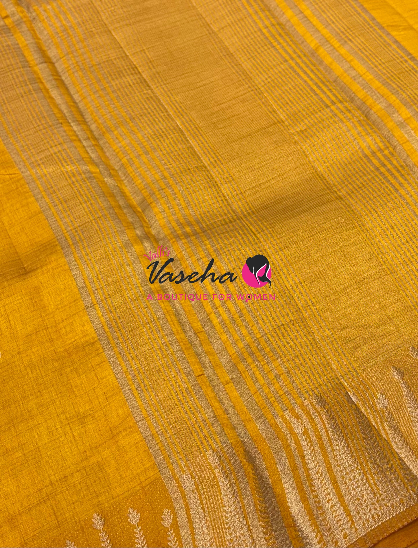 Semi Tussar Silk Saree | Yellow shade |VVSTS050