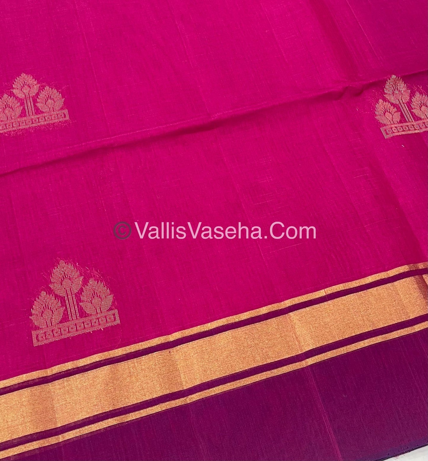 Kora Silk Saree - SICO - Pink With Purplish Pink Shade  - VVKS002