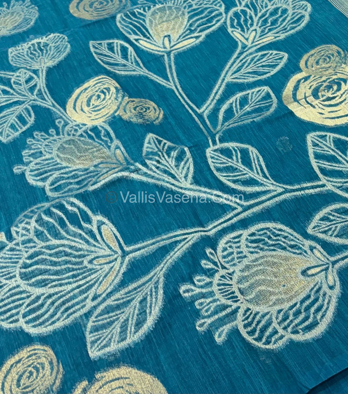 Linen Mixed Jute Silk Saree - Ramar Blue Shade - VVLMJ002