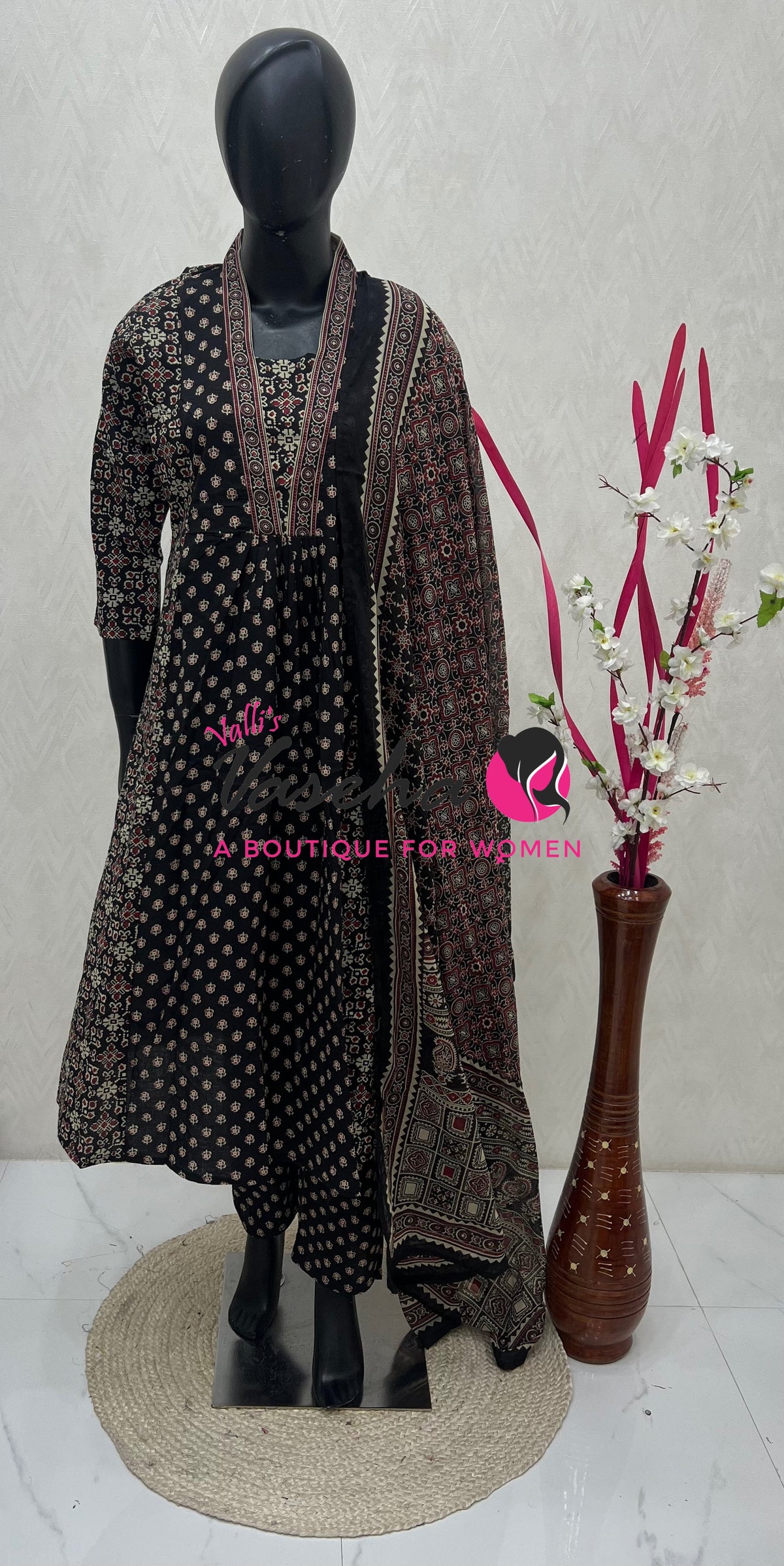 Ready Made | Anarkali Set  |Salwar, Kameez & Duppatta(3pc)|Cotton |VVRMS029