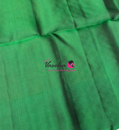 Pure Soft Silk Saree  - Vairavoosi Pattern - Mustard Green With Green - VVPSS095