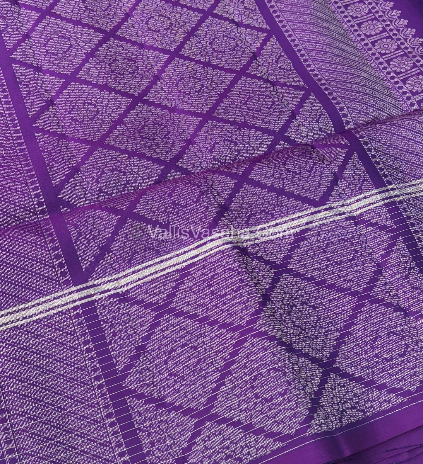 Pure Soft Silk Saree - Lavender with Purple - VVPSS071